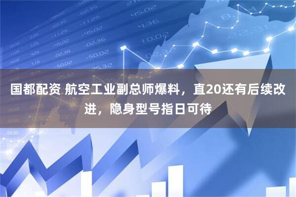 国都配资 航空工业副总师爆料，直20还有后续改进，隐身型号指日可待
